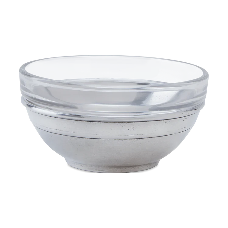 CONDIMENT DISH W/GLASS LARGE
