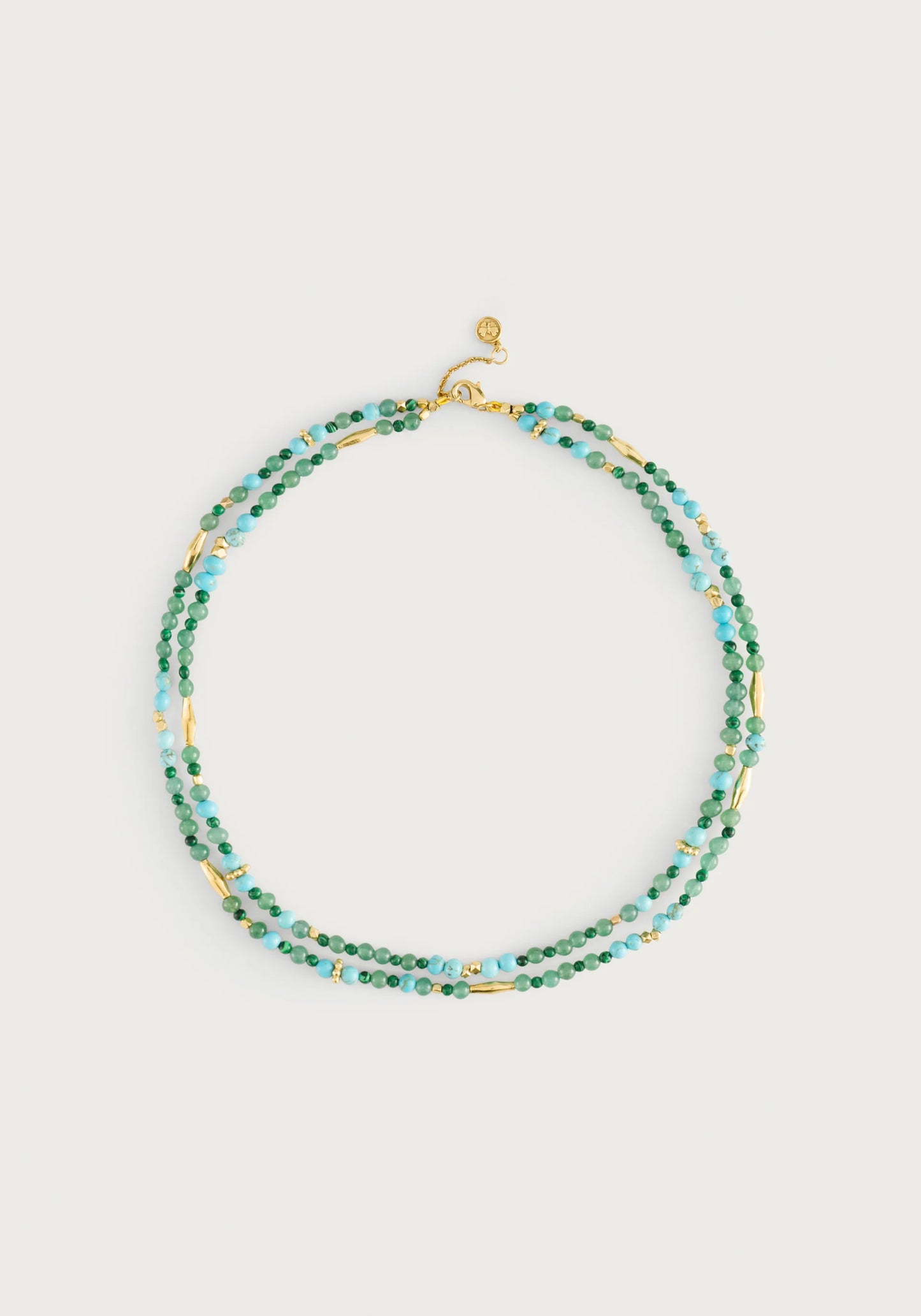MILOS BEADED 2 STRAND NECKLACE-TURQ.
