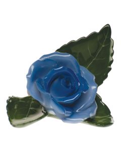 ROSE ON LEAF BLUE