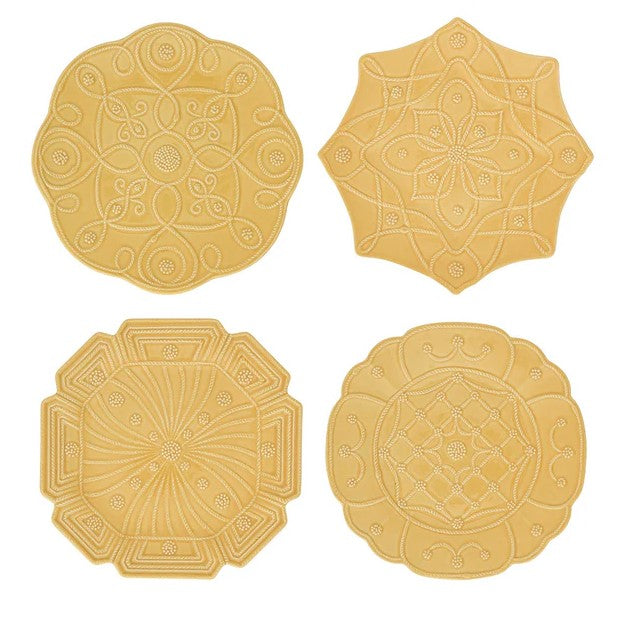 JARDINS DU MONDE SET/4 COCKTAIL PLATES -DAFFODIL