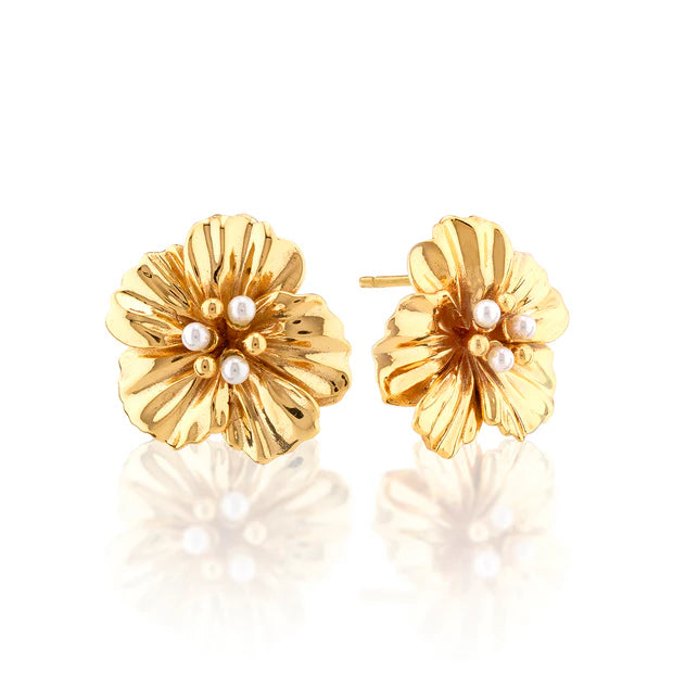 EARRINGS MEADOW NASTURTIUM PEARL