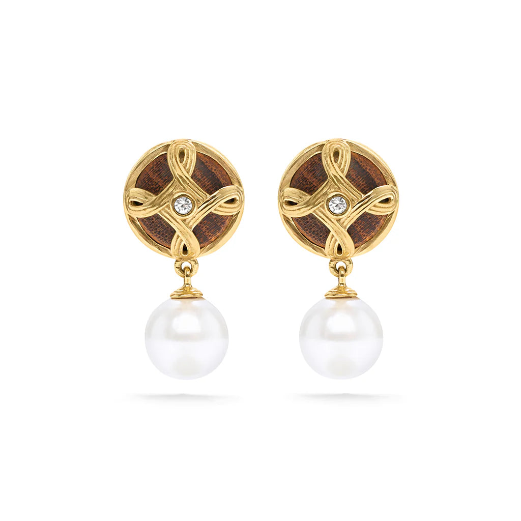 EARRINGS MONIQUE DROP PEARL TEAK