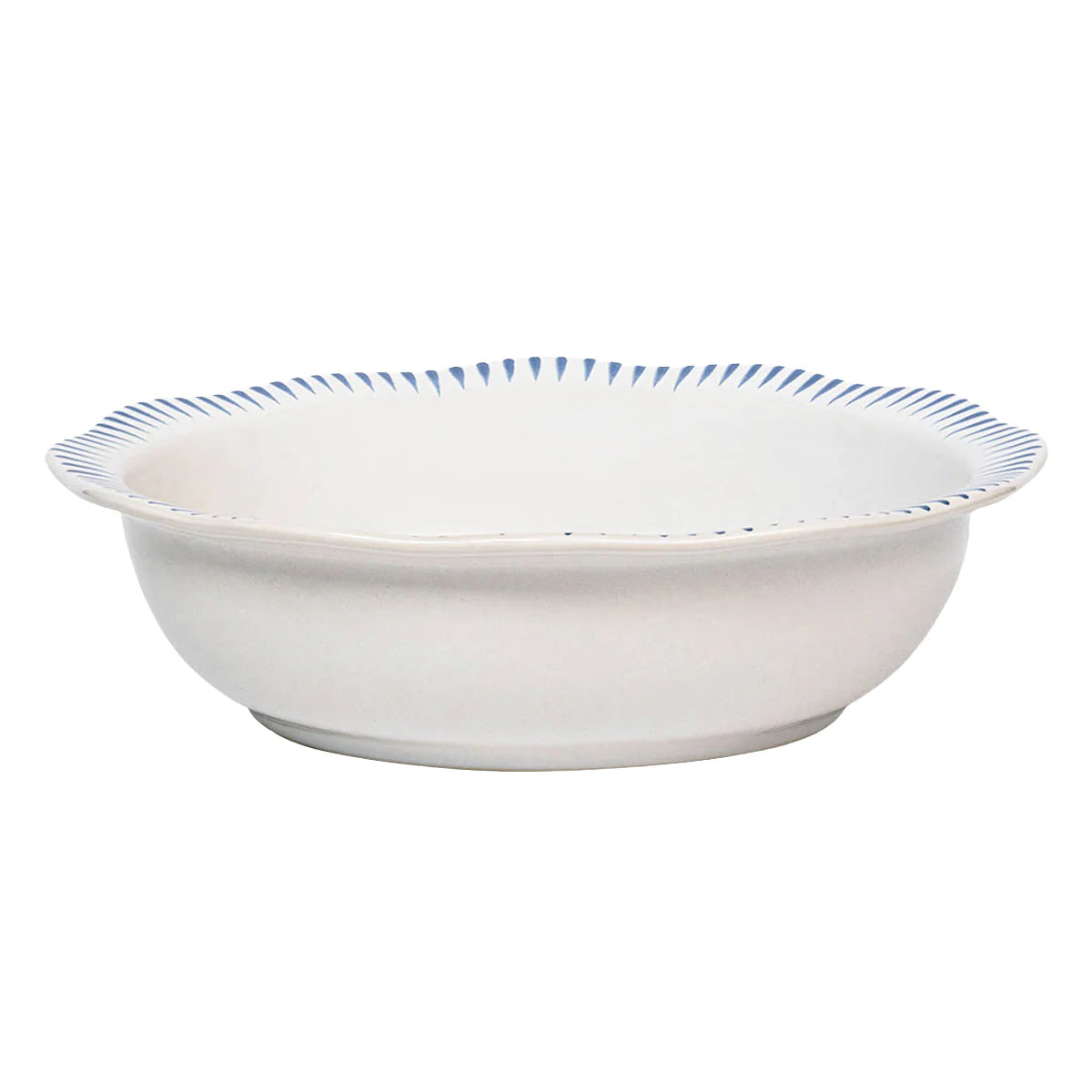 SITIO STRIPE BLUE SERVING BOWL 12 INCH