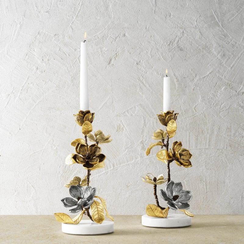 VINTAGE BLOOM CANDLESTICKS PAIR