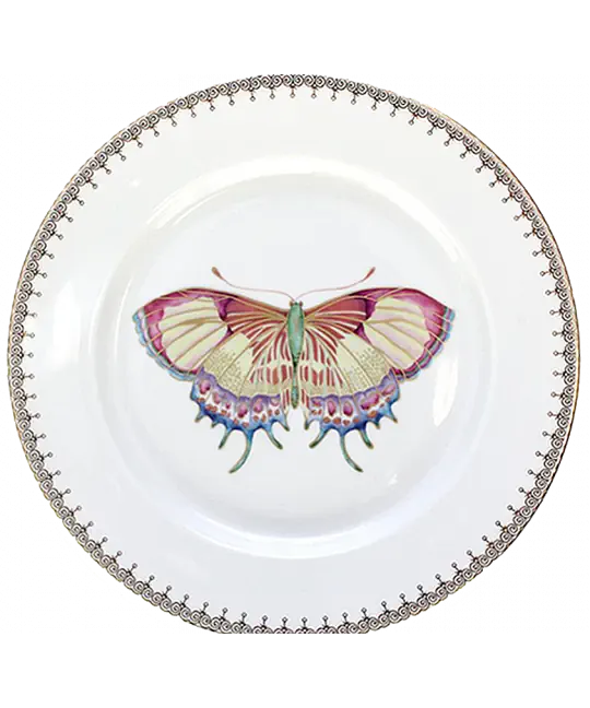 BUTTERFLY LACE SALAD PLATE WHITE