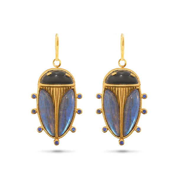 EARRINGS SCARAB DROP