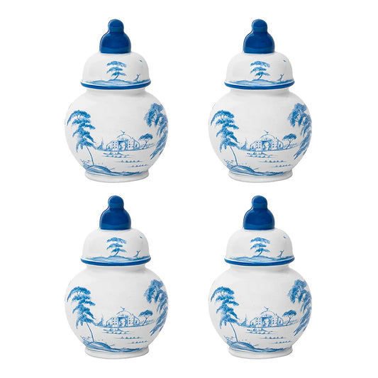 COUNTRY ESTATE PLACE CARD HOLDER SET OF 4 BLUE