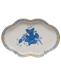 CHINESE BOUQUET BLUE SM. SCALLOP TRAY