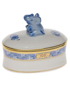 OVAL ELEPHANT BOX BLUE