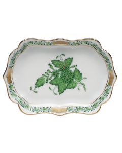 CH.BOUQUET GRN SM SCALLOP TRAY