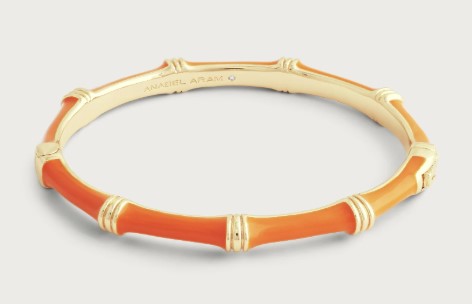 BAMBOO ENAMEL HINGED BANGLE-CLEMENTINE