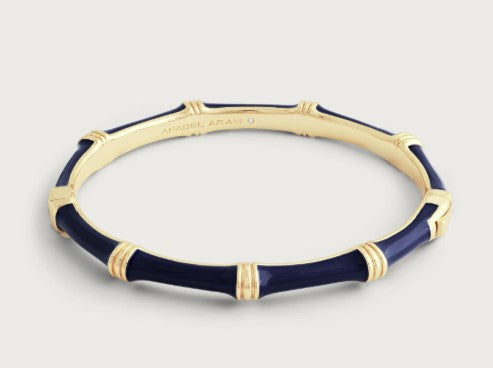 BAMBOO ENAMEL HINGED BAGLE-NAVY