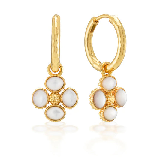 EARRINGS BERRY CLOVER HOOP  MOP