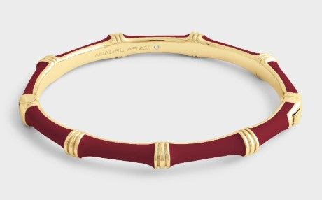 BAMBOO ENAMEL HINGED BANGLE-BURG.