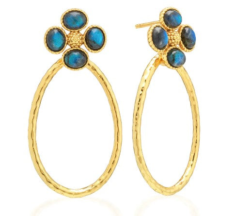 BERRY CLOVER TEARDROP EARRINGS BLUE