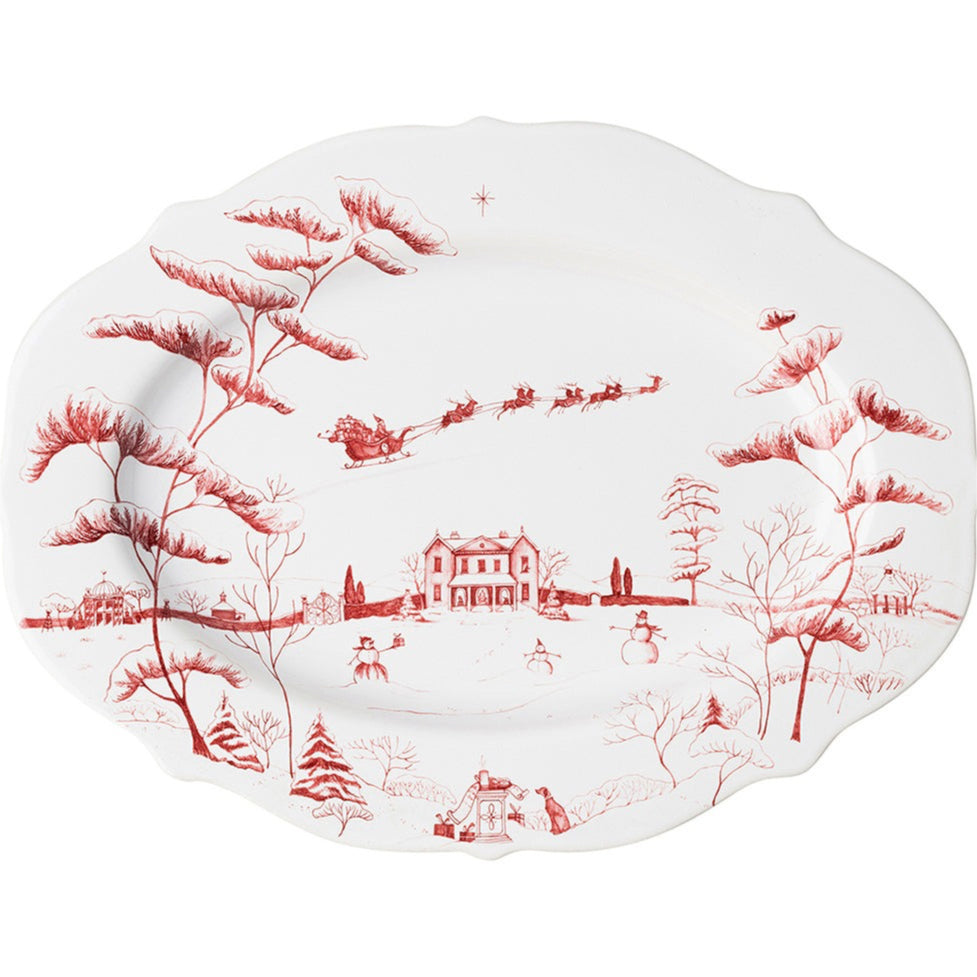 WINTER FROLIC RUBY 15"  PLATTER