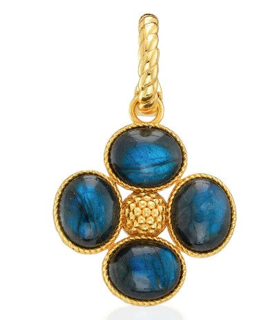 BERRY CLOVER DOUBLE SIDED PENDANT BLUE
