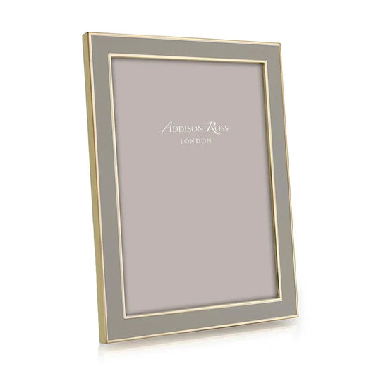 FRAME TAUPE ENAMEL 8 X 10 W/GOLD TRIM