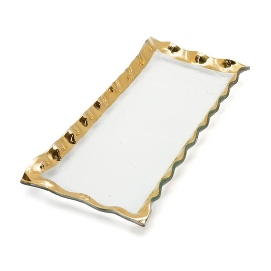 RUFFLE 17.5" X 6.5" RECT. TRAY G183