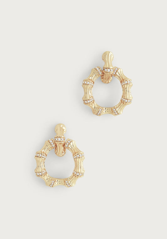 EARRINGS BAMBOO DOUBLE HOOP