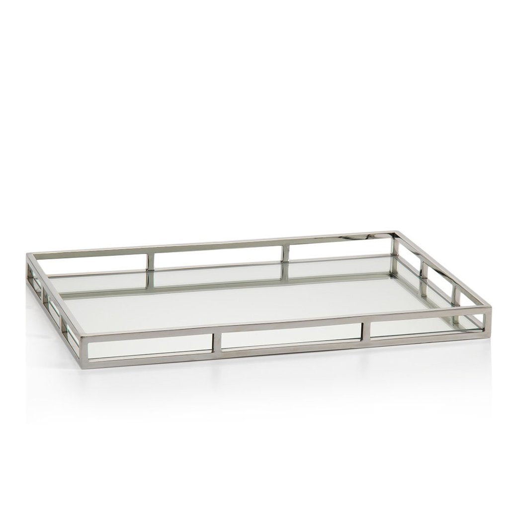 MIRRORED TRAY LG RECT