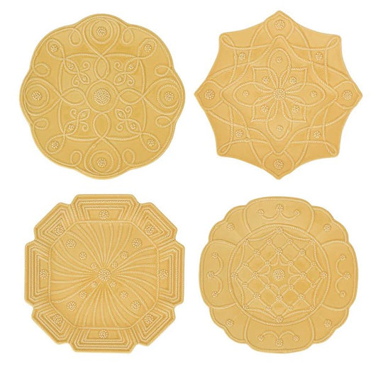 JARDINS DU MONDE SET/4 COCKTAIL PLATES -DAFFODIL