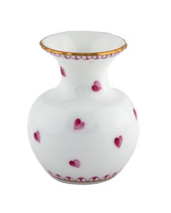 SMALL HEART VASE RASPBERRY