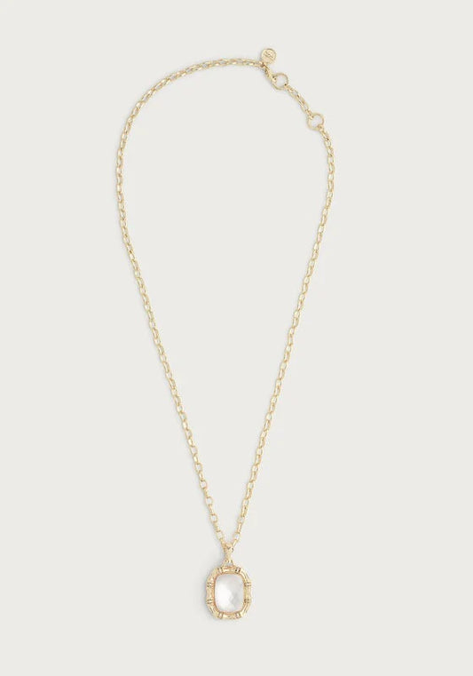 NECKLACE BAMBOO W/MOP PENDANT