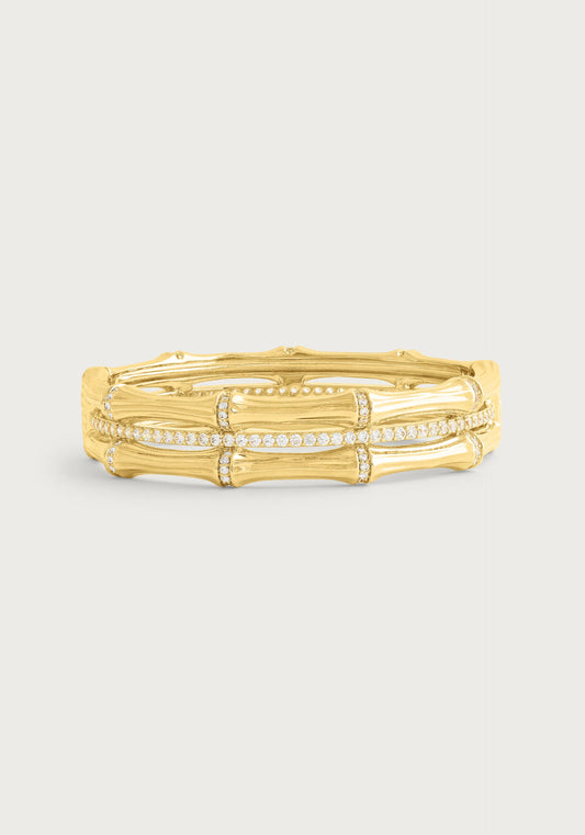 BAMBOO STACKED HINGED BRACELET