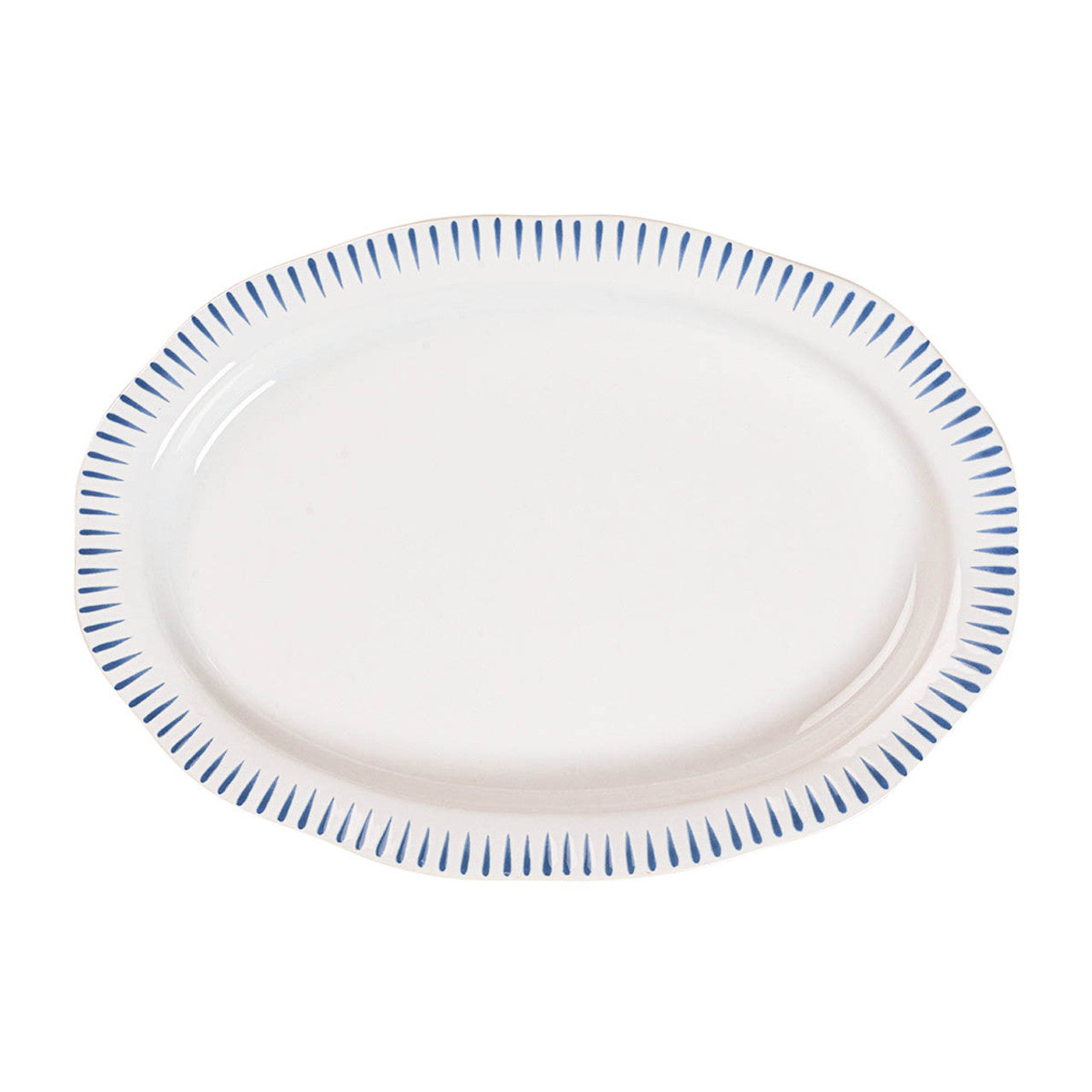 SITIO STRIPE BLUE PLATTER 17"