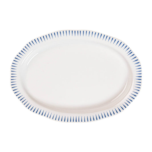SITIO STRIPE BLUE PLATTER 17"