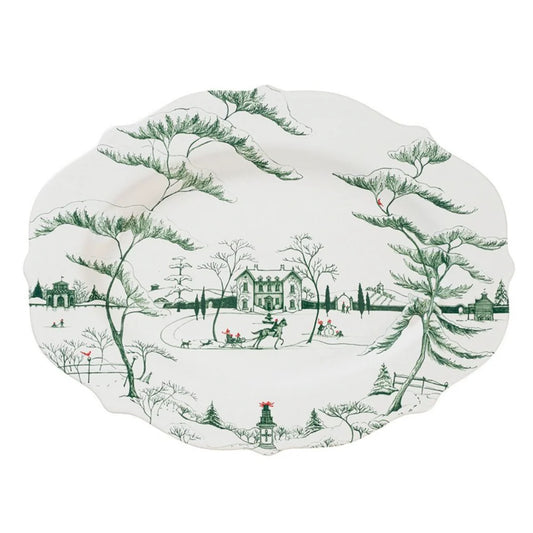 WINTER FROLIC EVERGREEN PLATTER 18"