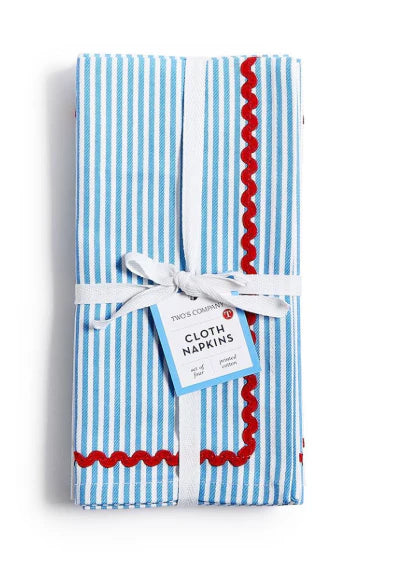 NAPKINS SET/4 RED,WHITE & BLOOM