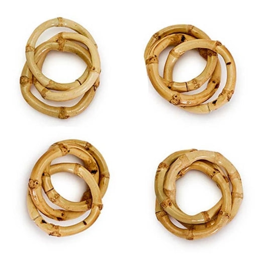 BAMBOO NAPKIN RINGS SET/4