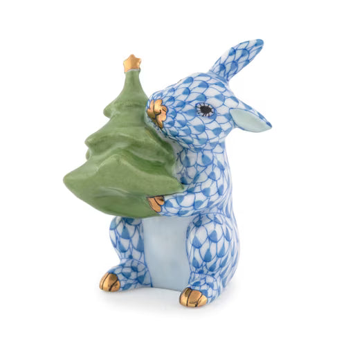 CHRISTMAS TREE BUNNY BLUE