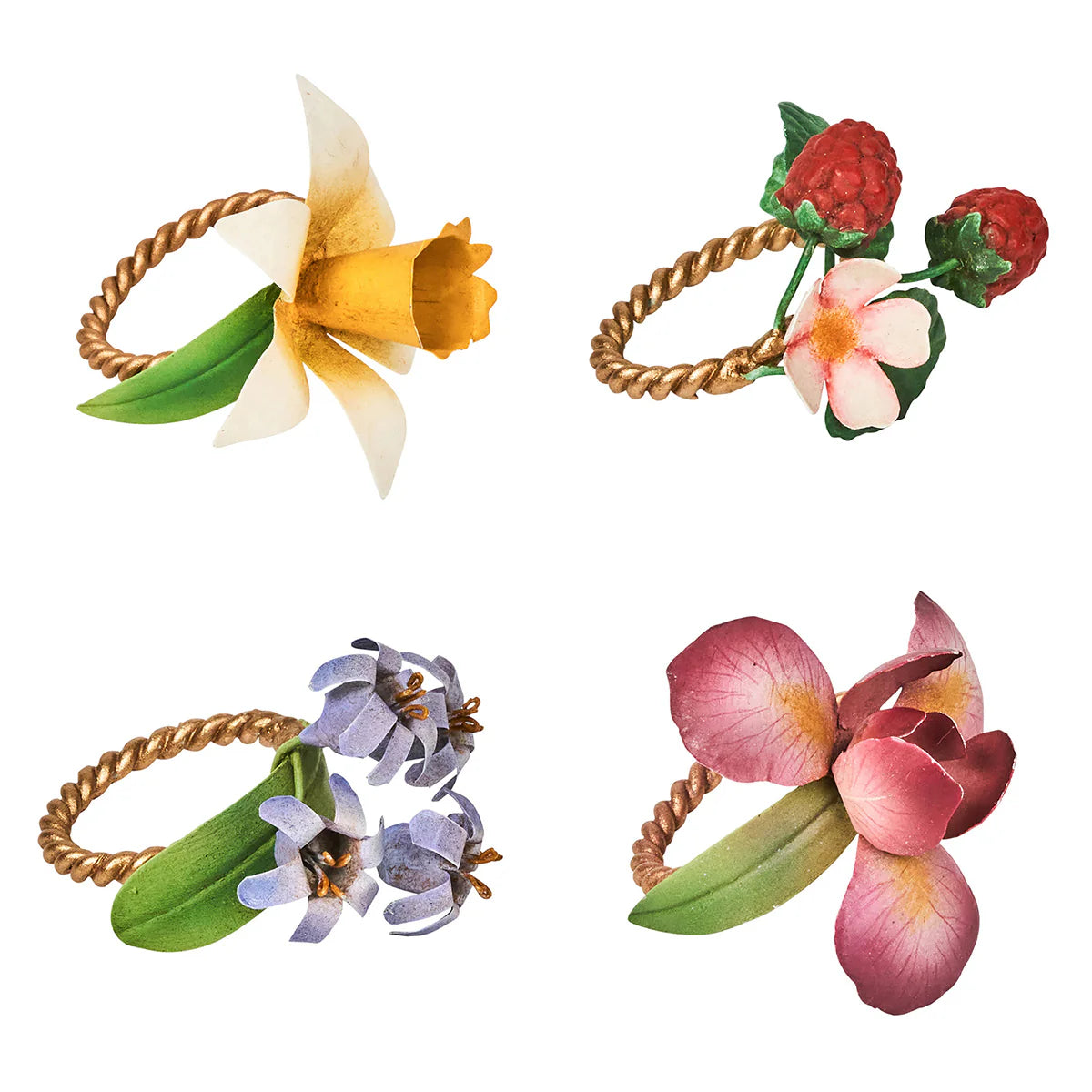 MEADOW WALK SET/4 NAPKIN RINGS ASST