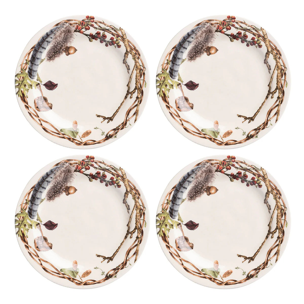 FOREST WALK SET/4  PARTY PLATES