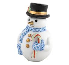 CANDY CANE SNOWMAN BLUE