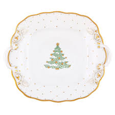 CHRISTMAS TREE SQ. CAKE PLATE