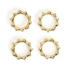 GOLDEN BAMBOO SET/4 NAP.RINGS