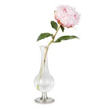 PEWTER FOOTED GLASS VASE 938.0