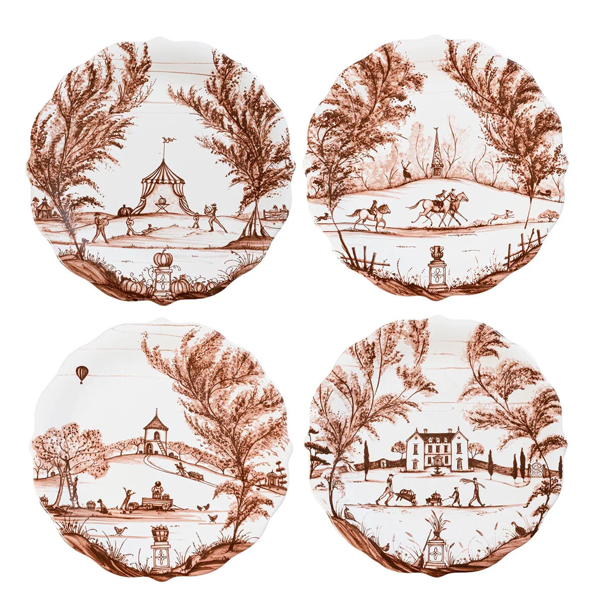 COUNTRY ESTATE HARVEST SET/4 PARTY PLATES