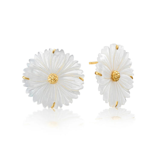 EARRINGS MERMAID GARDEN BLOSSOM STUD MOP