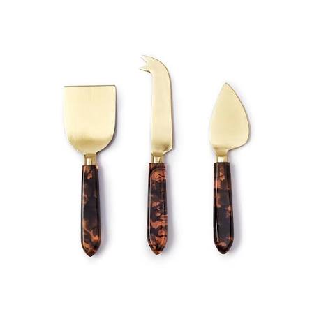 TORTOISE SET/3 CHEESE KNIVES