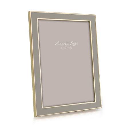 FRAME TAUPE ENAMEL 4 X 6 W/GOLD TRIM