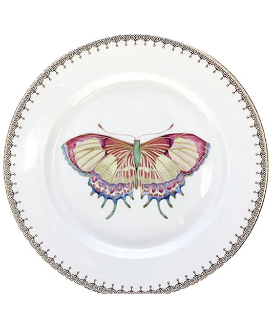 BUTTERFLY LACE SALAD PLATE WHITE